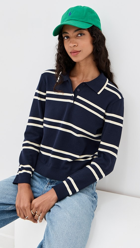 Long Sleeve Striped Polo | Shopbop