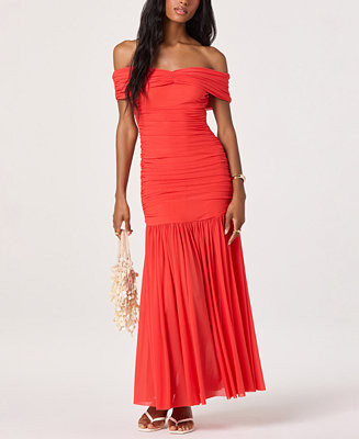 Women's Andreanna Off-The-Shoulder Maxi Dress | Macy's