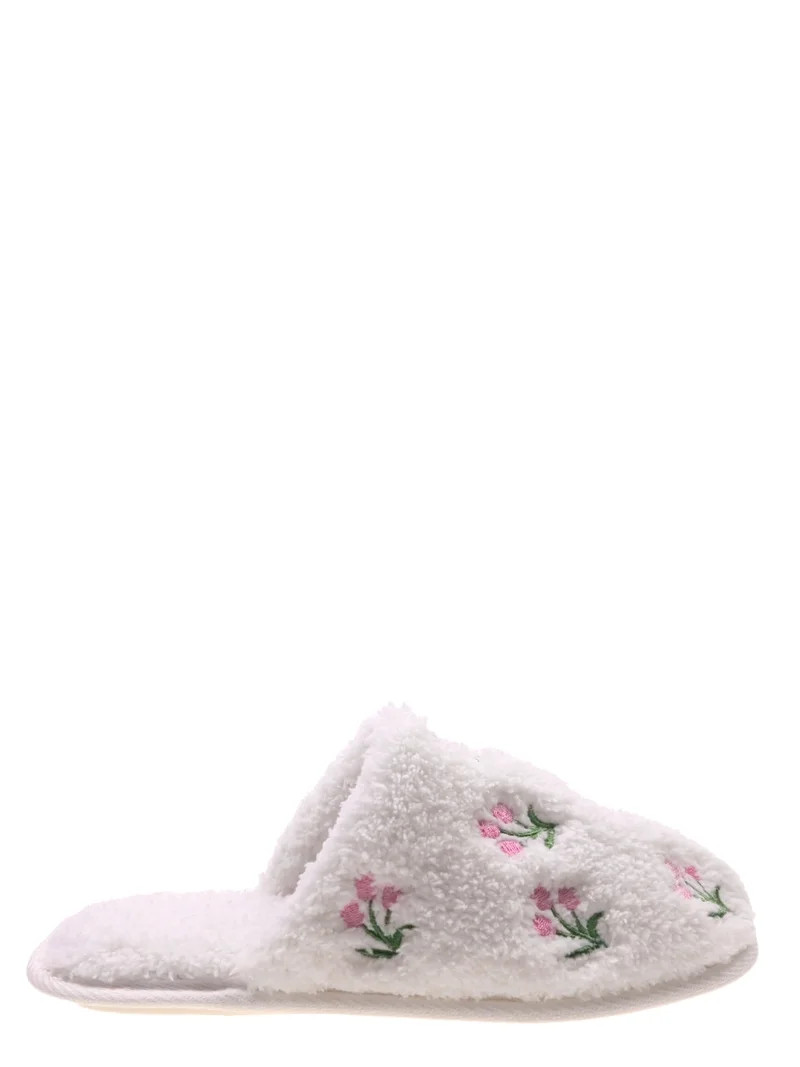 Wonder Nation Little & Big Girls Scuff Flower Slippers | Walmart (US)