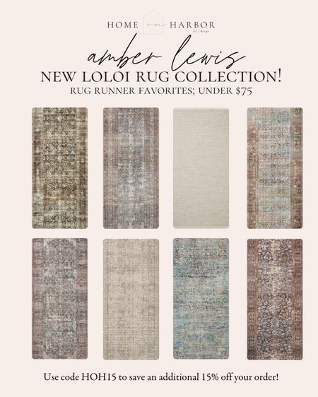 Amber Lewis x Loloi runners under $75! Brand new picks and all-time favorites included. Save an additional 15% at Rugs Direct with code HOH15! 

#LTKhome #LTKfindsunder100 #LTKsalealert