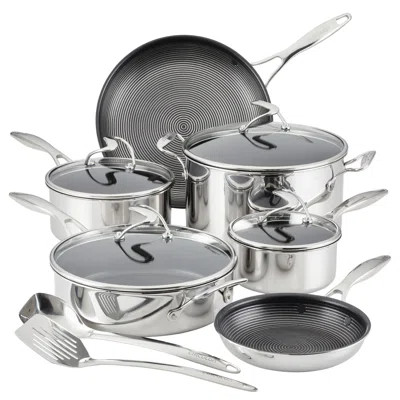 Circulon Clad Stainless Steel Cookware and Utensil Set with Hybrid SteelShield Nonstick, 12-Piece | Wayfair North America