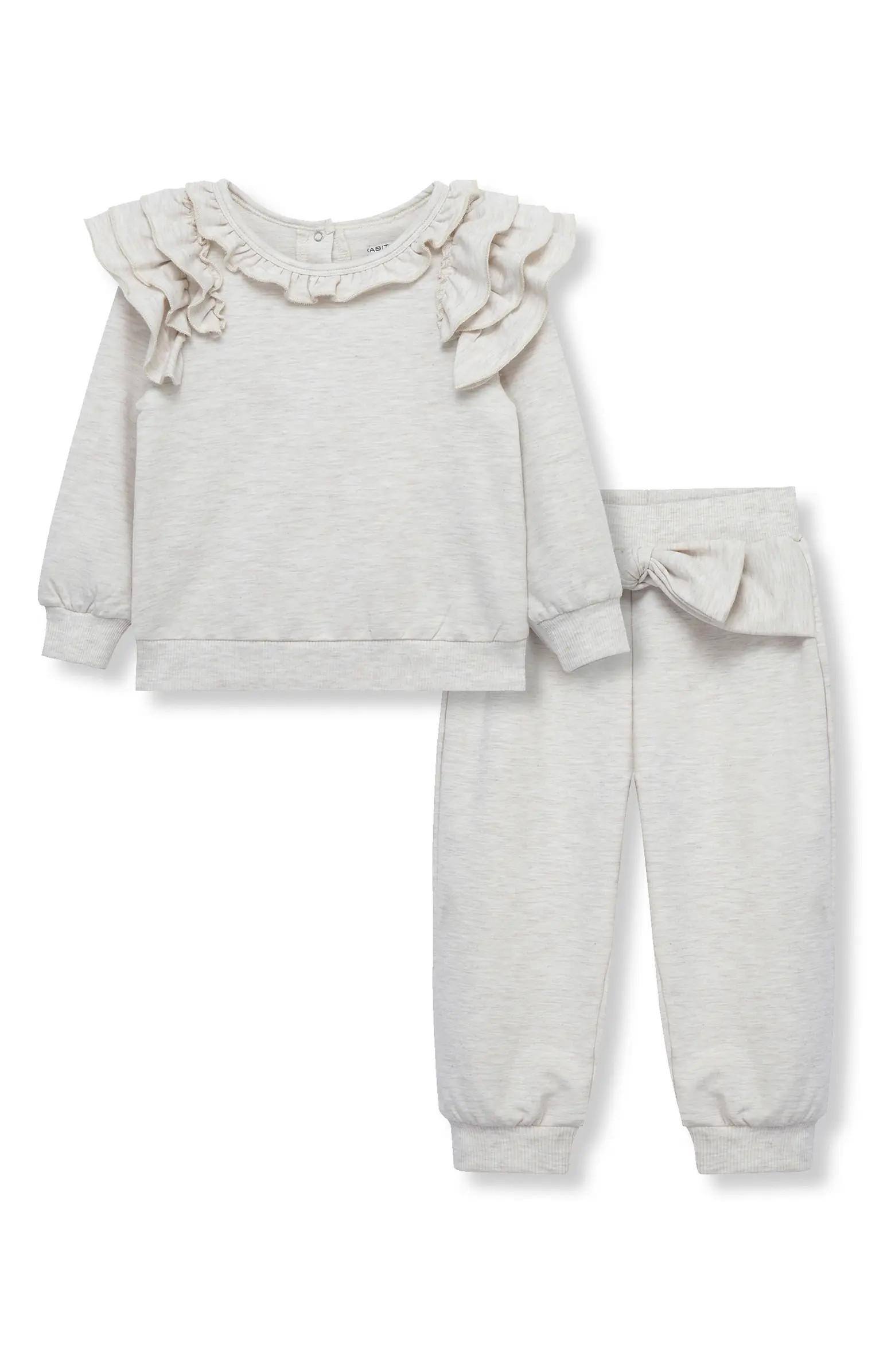 Habitual Kids Ruffle Long Sleeve Top & Joggers Set | Nordstrom | Nordstrom