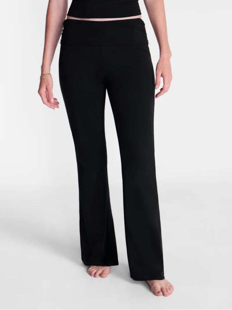 No Boundaries Cotton Blend Jersey Sleep Foldover Pants, 31'' Inseam, Women\u2019s XXS-3X | Walmart (US)