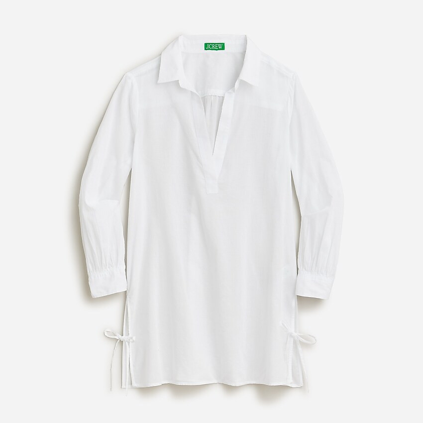 Cotton voile tunic cover-up with side ties | J. Crew US