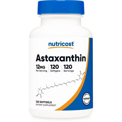 Nutricost Astaxanthin 12mg, Non-GMO and Gluten Free, 120 Softgels (4 Month Supply) | Target