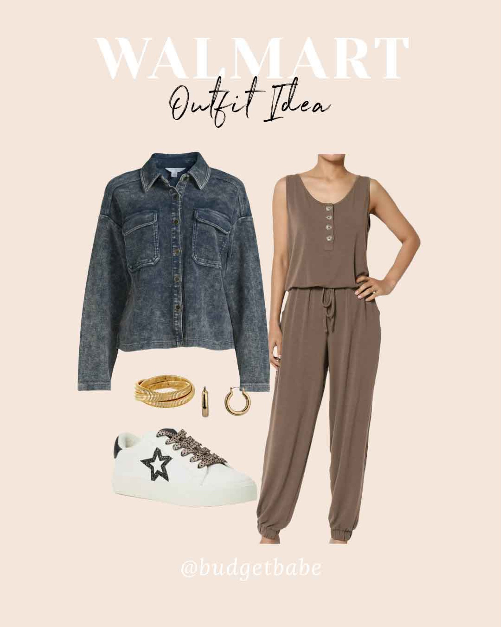 Casual outfit idea with new Walmart corduroy jacket and jumpsuit #walmartpartner #walmartfashion #walmart @walmartfashion @walmart 

#LTKunder50 #LTKstyletip #LTKunder100