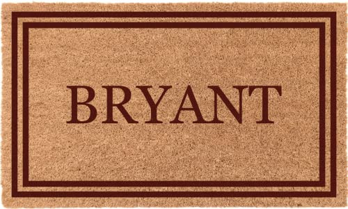 COCO MATS 'N MORE Personalized Door Mat for Outdoors or Indoors - Fits Double Doors, USA, Non-Slip Front Doormat with Vinyl Backing, Wedding, Housewarming, (38" x 60", Double Bordered) | Amazon (US)
