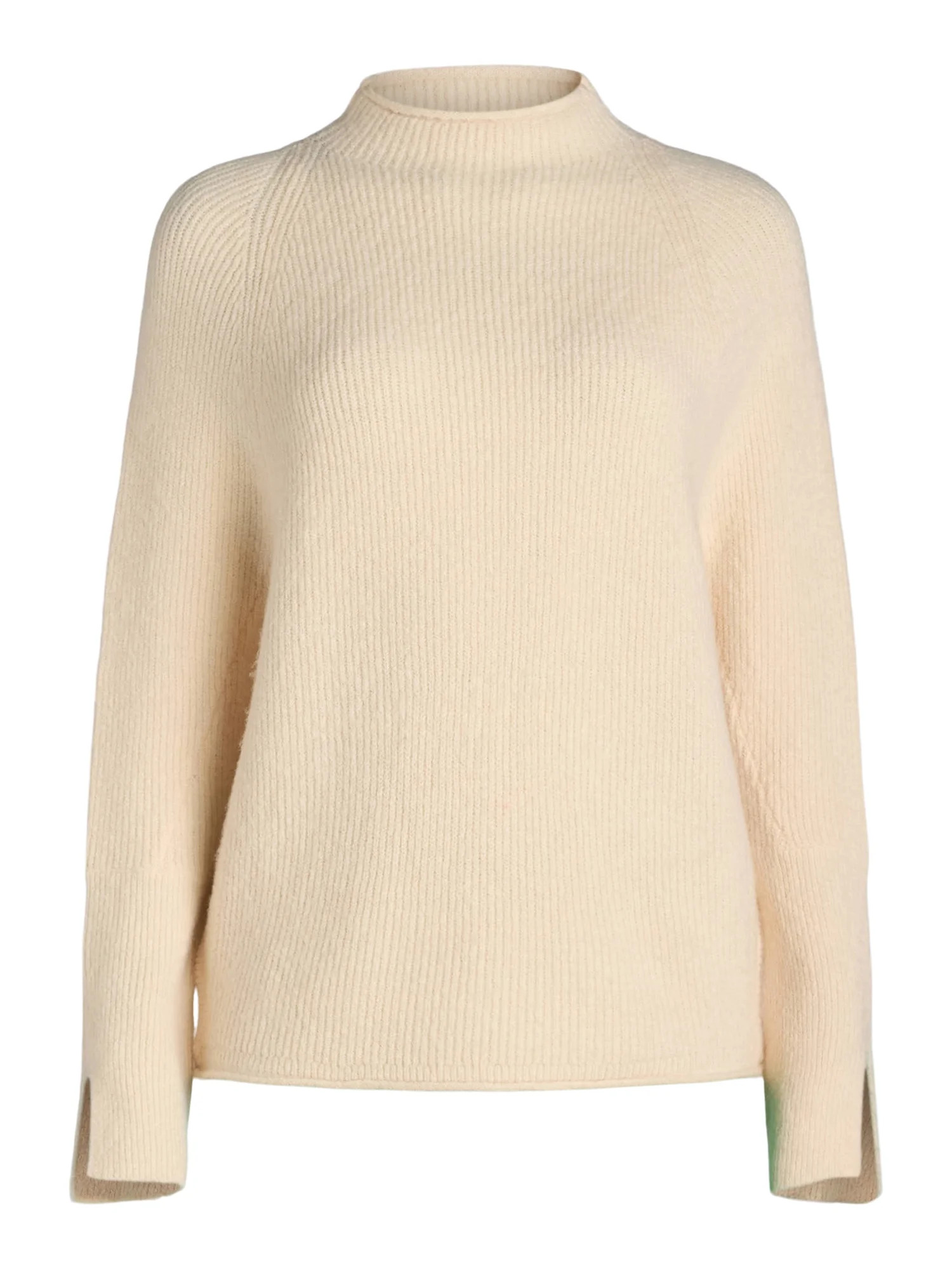 Scoop Women's Ribbed Mock Neck Sweater, Lightweight, Sizes XS-XXL | Walmart (US)