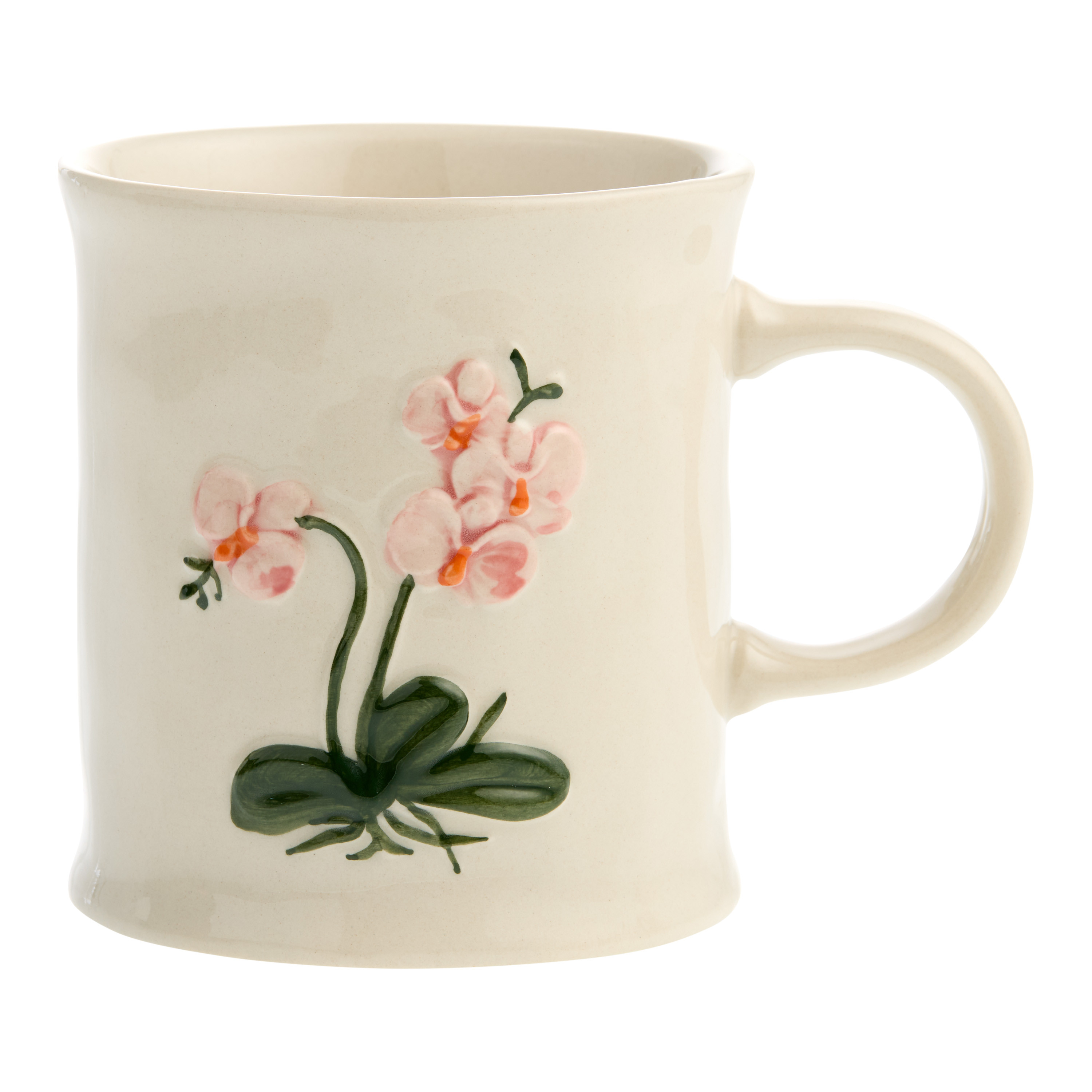 Cream Flower Hand Painted Ceramic Mug | World Market