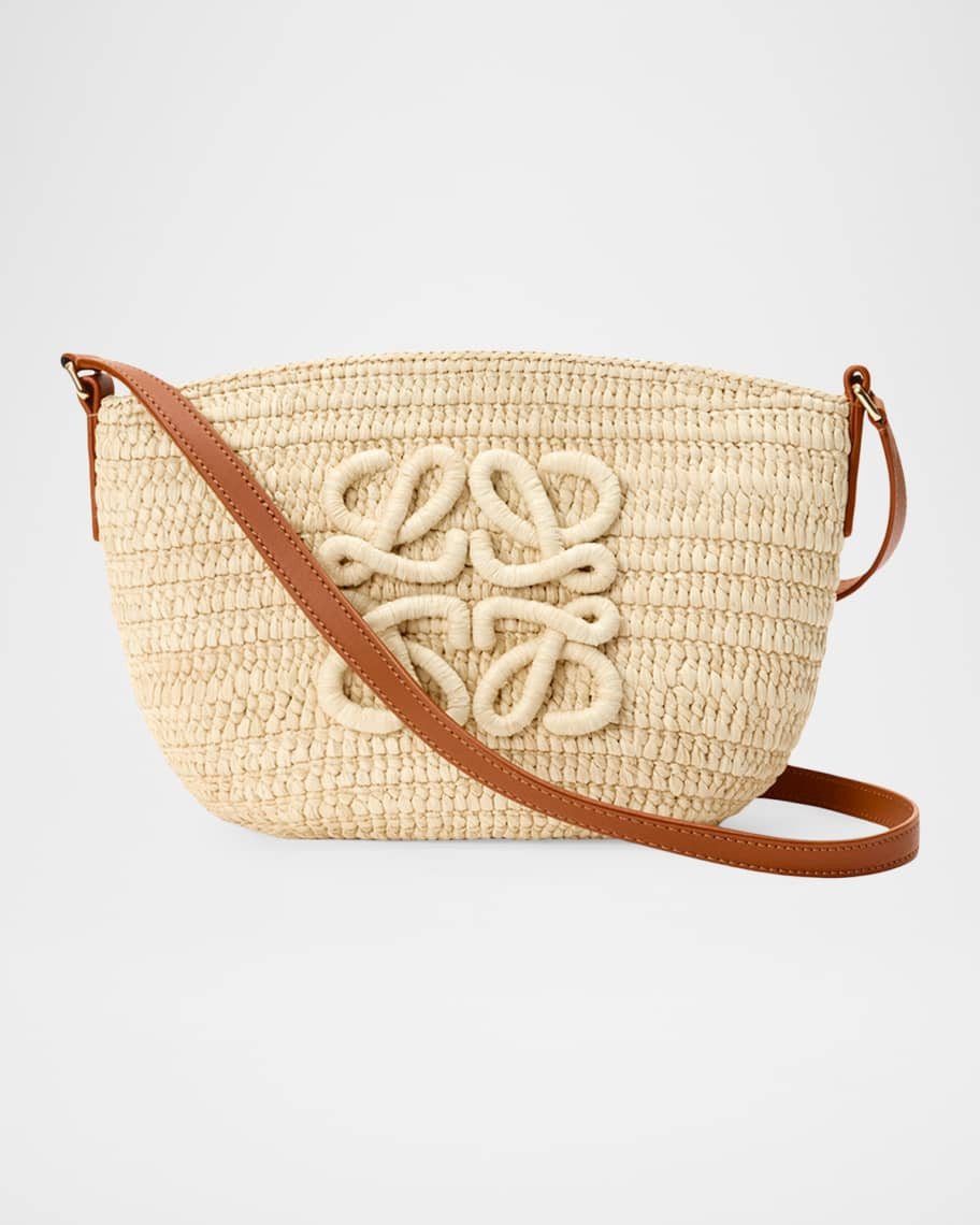 Loewe x Paula's Ibiza Eclipse Shoulder Bag in Raffia | Neiman Marcus