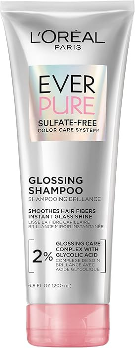 L'Oreal Paris Glossing Sulfate Free Shampoo with Glycolic Acid, Hair Care for Lasting Shine and S... | Amazon (US)