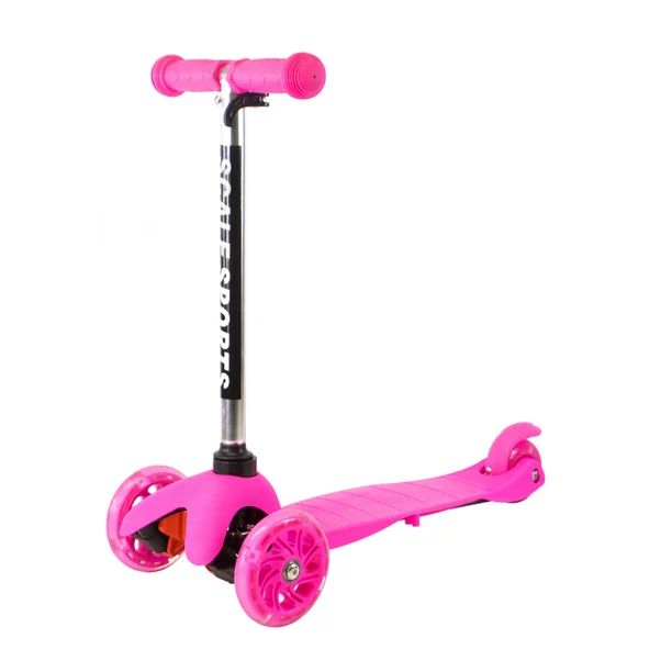 Adjustable Kids Push Kick Scooter with Light Up Wheels Pink - Walmart.com | Walmart (US)