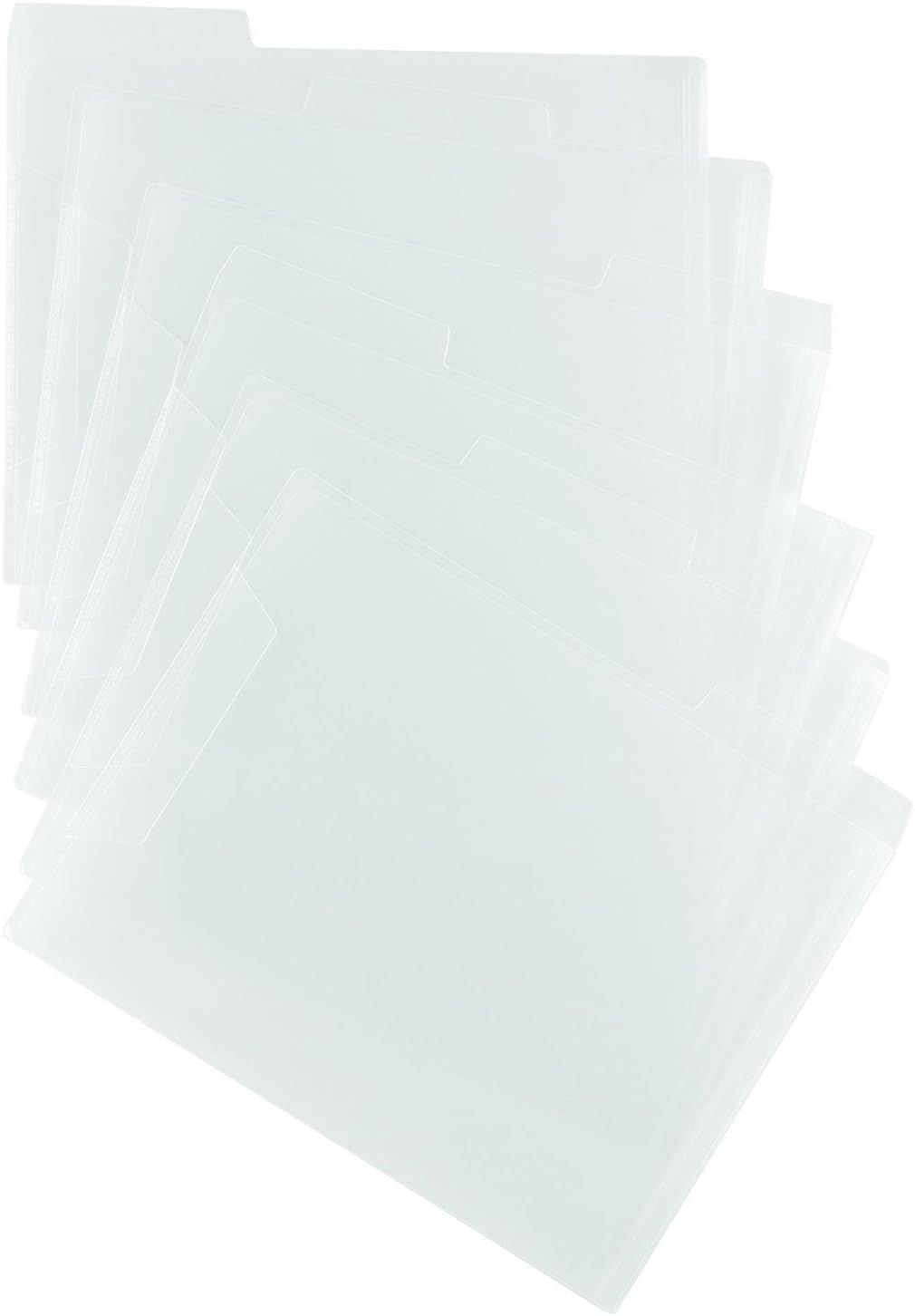 1InTheOffice Translucent Poly File Folders, Clear, 6 Pack | Amazon (US)