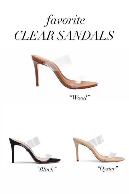These clear neutral heels are on repeat for me, because they “disappear” and look fantastic with everything!! TTS. 