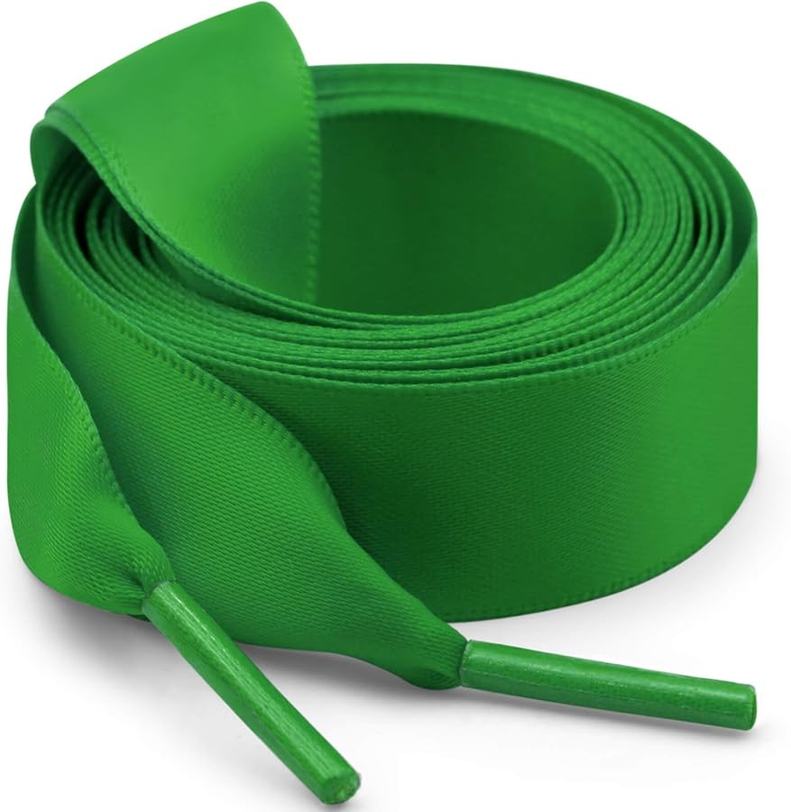 Flat Satin Ribbon Shoelaces: 2cm Wide Silk Shoe Laces for Women -2 Pair | Amazon (US)