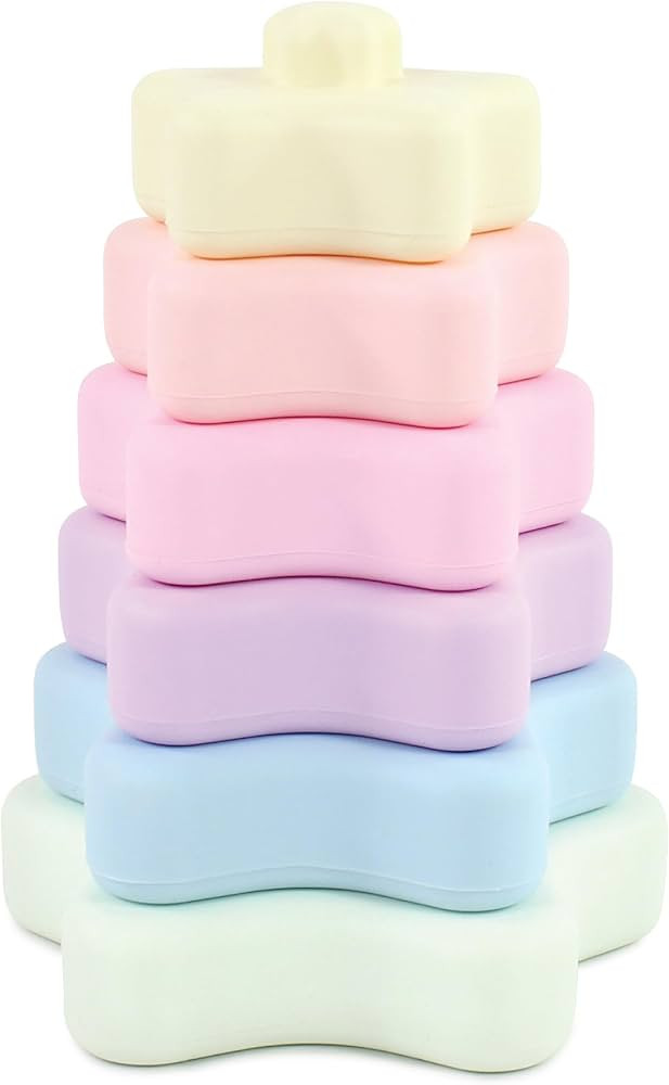 Hudson Baby Silicone Stacking Toy, Star, One Size | Amazon (US)