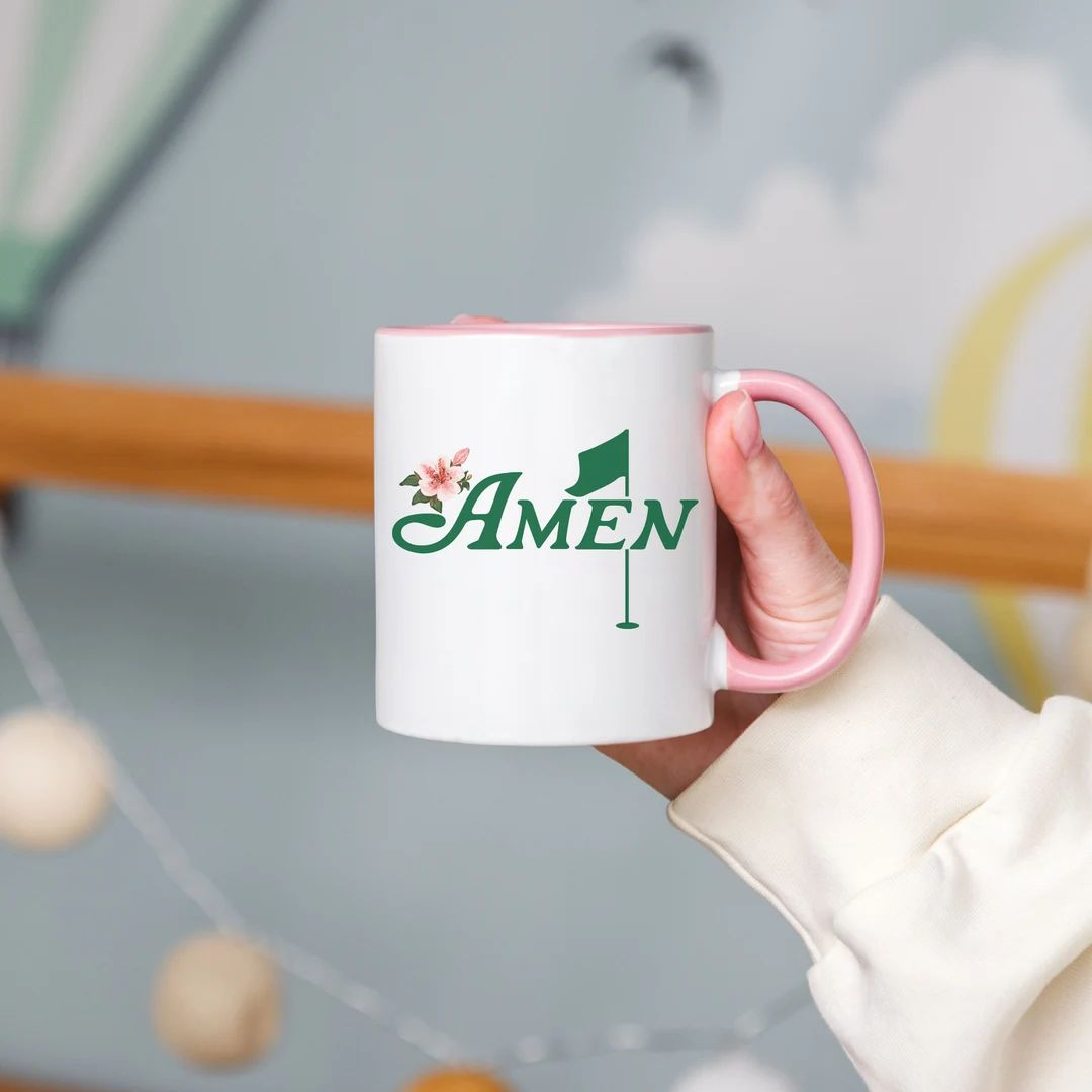 Masters Golf Mug Gift, Amen Golf Flag Mug, Golf Gift for Women Men, Azalea Golf Coffee Mug, Golf ... | Etsy (US)