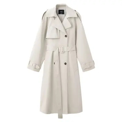 MANGO Angela Belted Trench Coat in Light/pastel Grey at Nordstrom, Size X-Small | Nordstrom