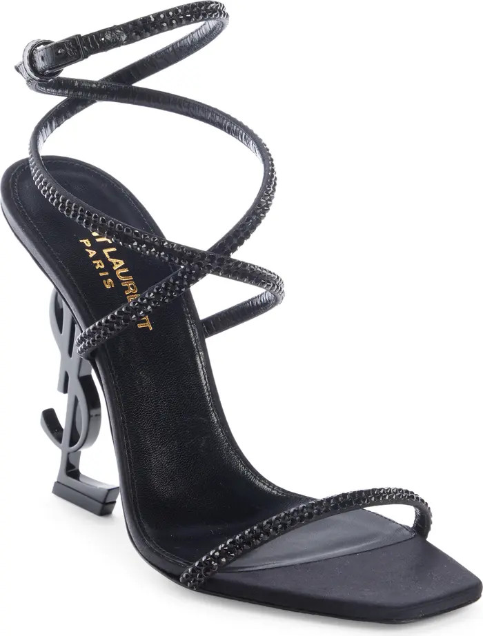 Saint Laurent Opyum YSL Heel Ankle Strap Sandal | Nordstrom | Nordstrom