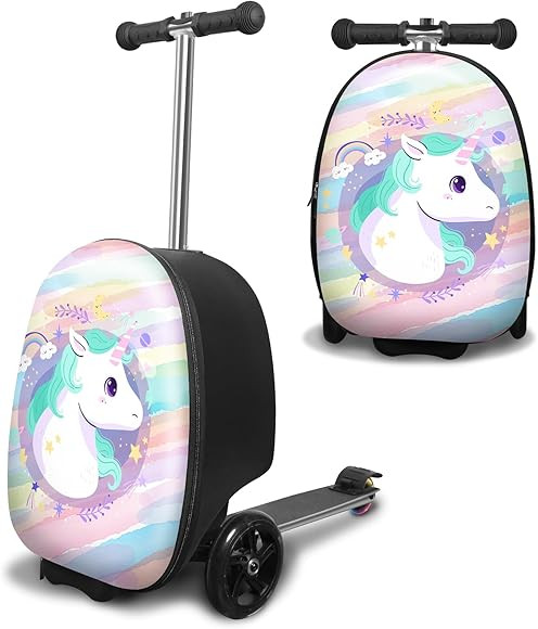 ALVOD Scooter Suitcase for Kids - Scooter Luggage for Kids Lightweight Suitcases with LED Light W... | Amazon (US)