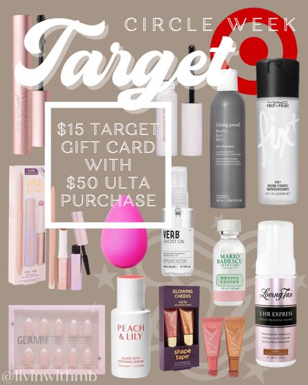 Get a $15 Target gift card with $50 Ulta Beauty at Target purchase for Target Cirlce week!

#LTKbeauty #LTKxTarget #LTKsalealert