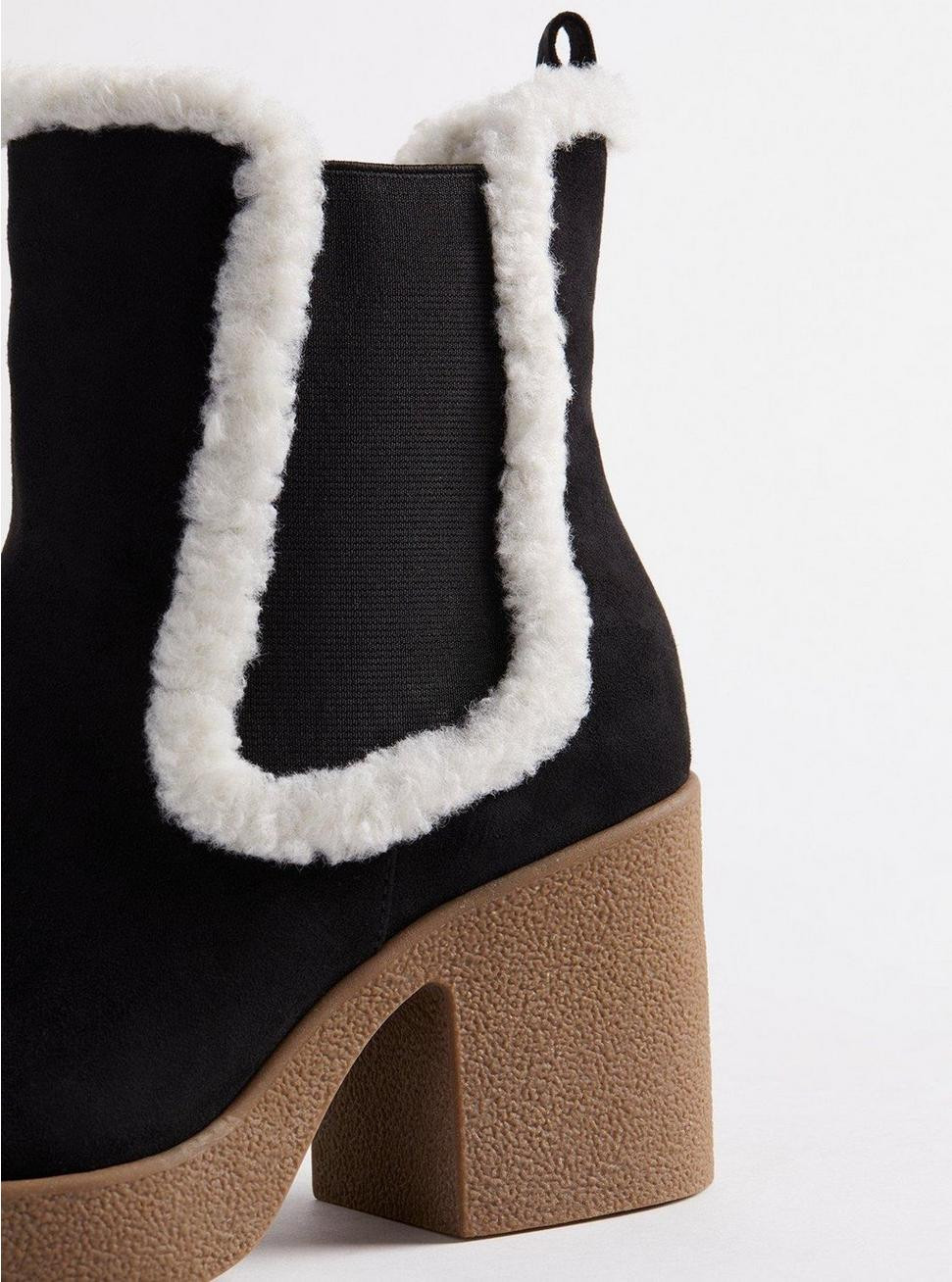 Shearling Trim Platform Bootie (WW) | Torrid (US & Canada)