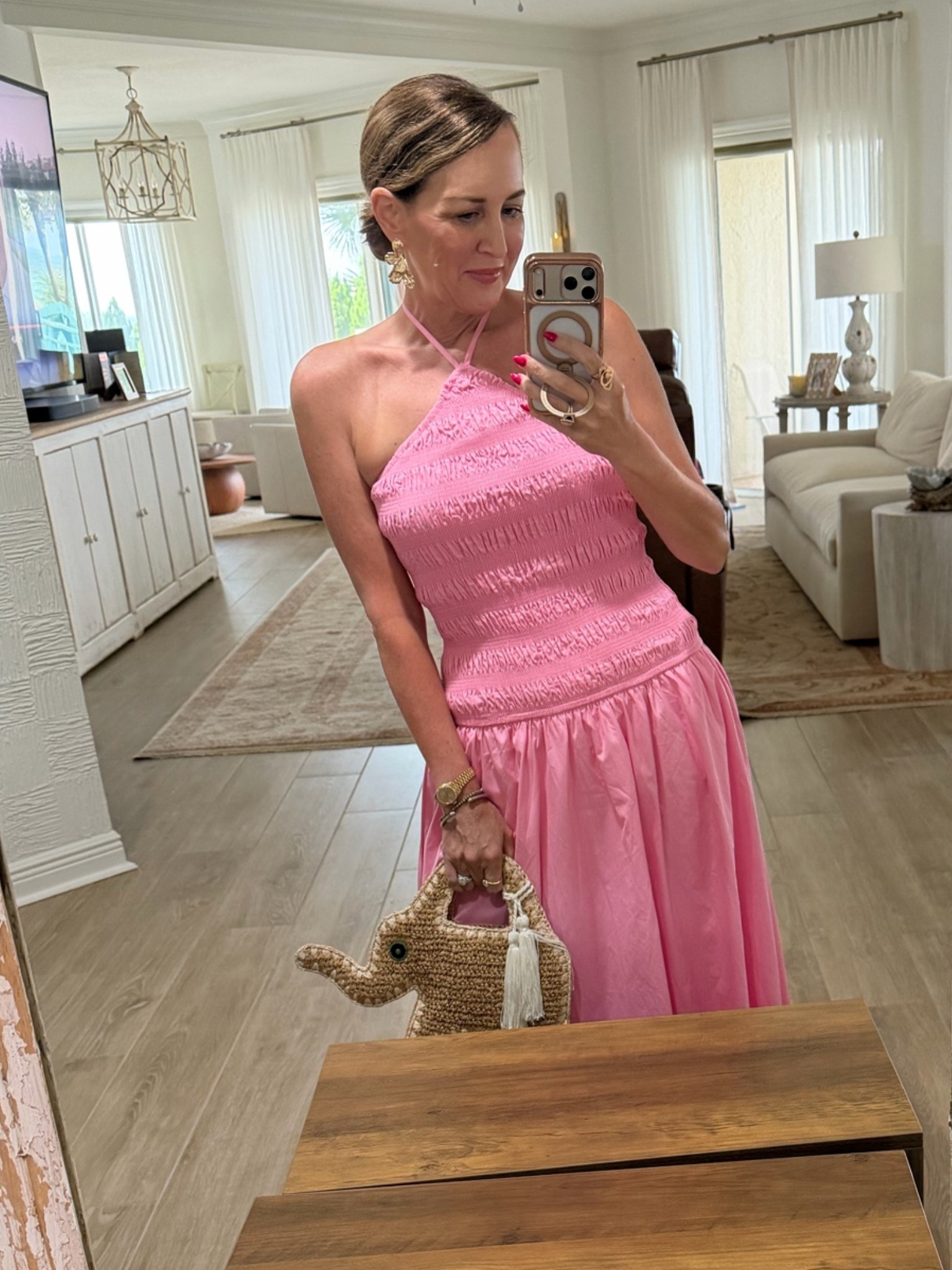 Beach dinner outfit. 
Simon Miller elephant bag

#LTKootd #LTKOver40 #LTKSeasonal