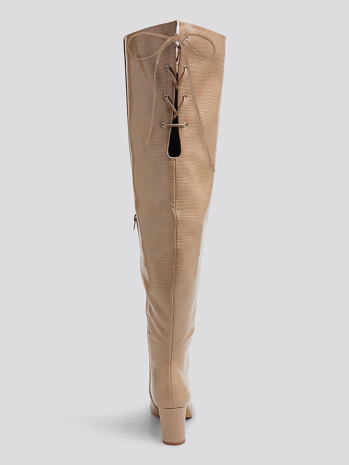 Timsah Croc Texture Thigh-High Boots - Nadia x FTF - Fashion To Figure | Fashion To Figure