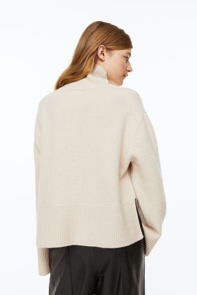 Oversized polo-neck wool-blend jumper | H&M (UK, MY, IN, SG, PH, TW, HK)
