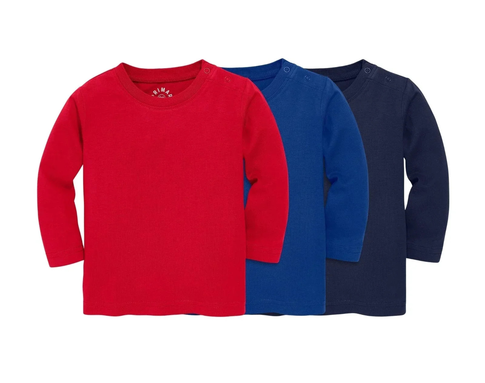 Baby Long Sleeve Tee - 3 Pack - Cherry Mix / 6-12 | Ten Little