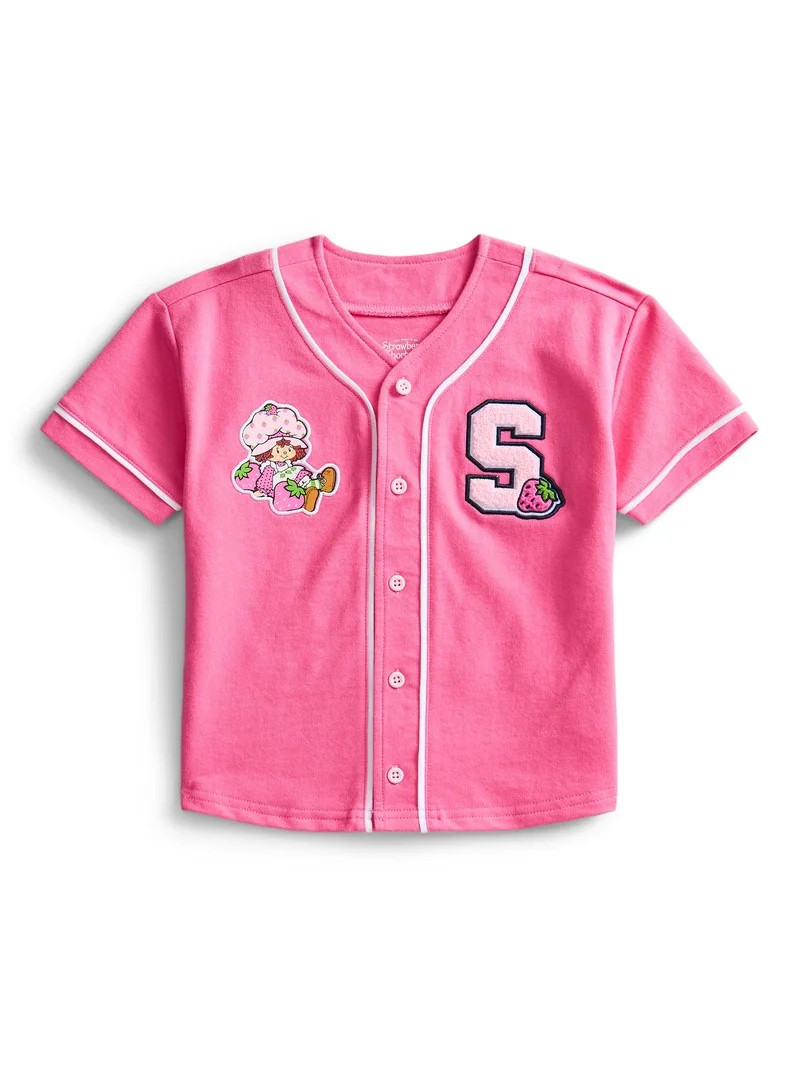 Strawberry Shortcake Toddler Button Down Baseball Jersey with Short Sleeves, Sizes 12M-5T | Walmart (US)