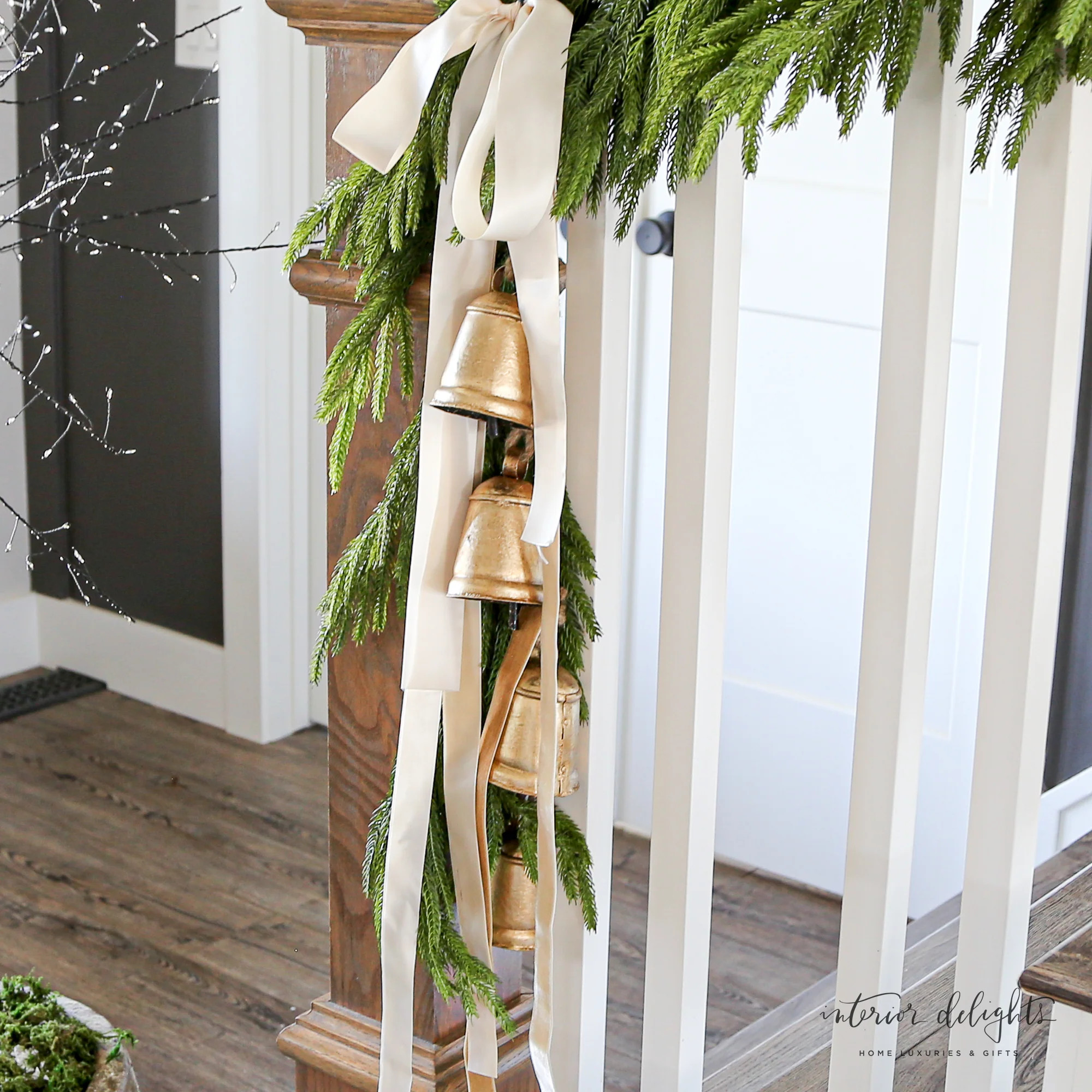 Vintage Flared Bells on Jute Hanging Rope | Interior Delights