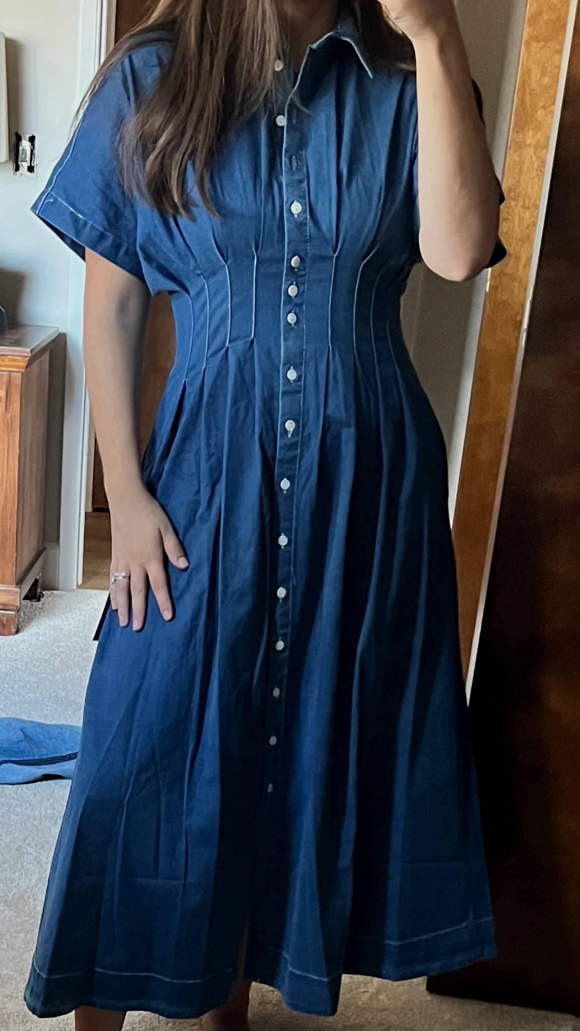 Denim Tobie Dress 
Perfect for fall, family photos, church, spring, work & everything in between, postpartum, nursing friendly 

#LTKParties #LTKStyleTip #LTKSeasonal