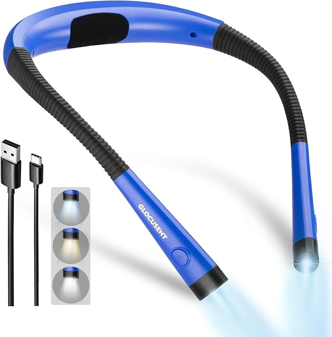 Glocusent Book Light, 3 Color Temperatures Reading Light, Bendable Neck Light, 80 Hrs Lasting Rec... | Amazon (CA)