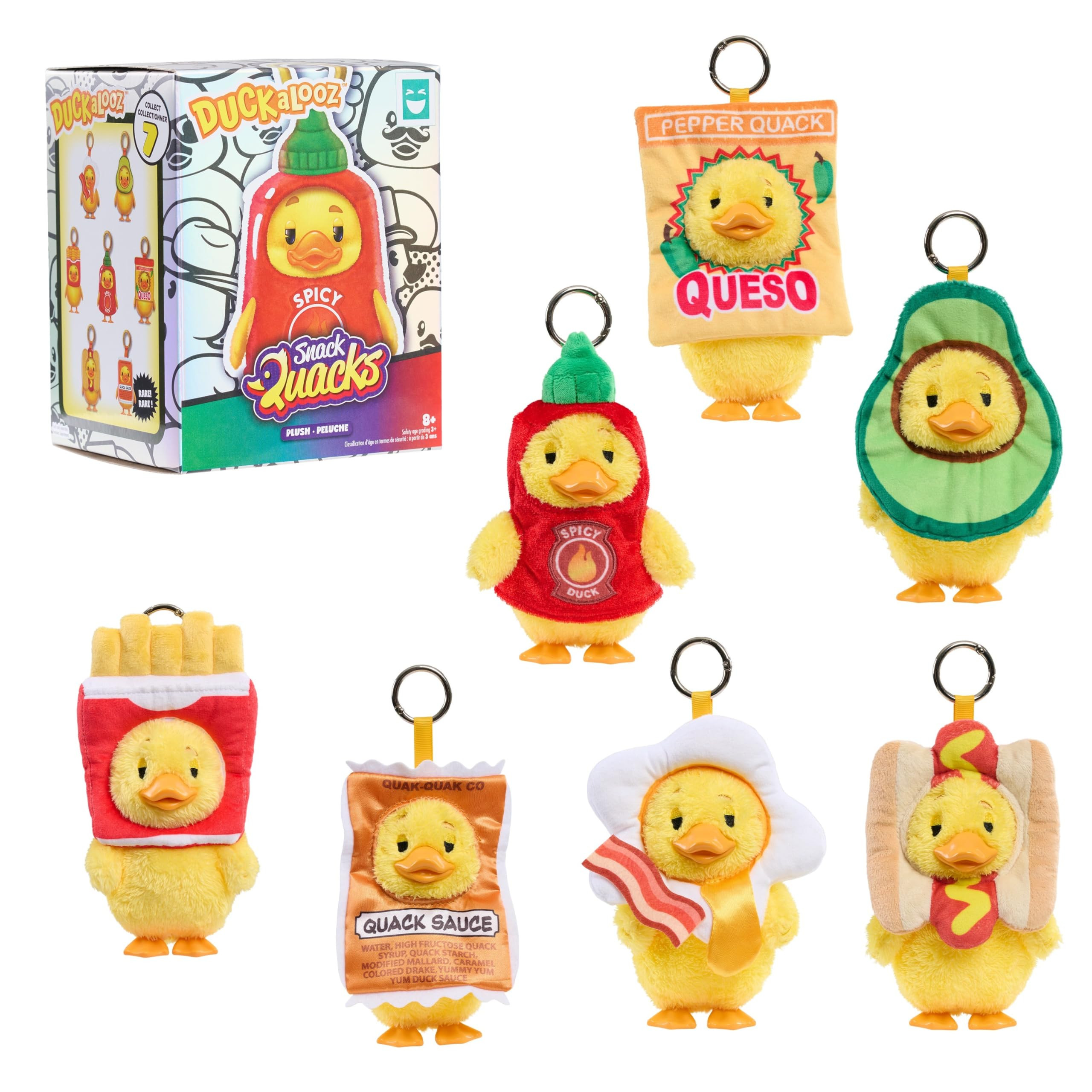HAPPY HAUL Duckalooz Snack Quack Clip-On Plush Duck Assortment, Plush Duck Clip-On Blind Box Coll... | Amazon (US)