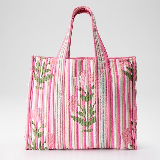 Block Print Quilted Oversized Tote | Mark and Graham