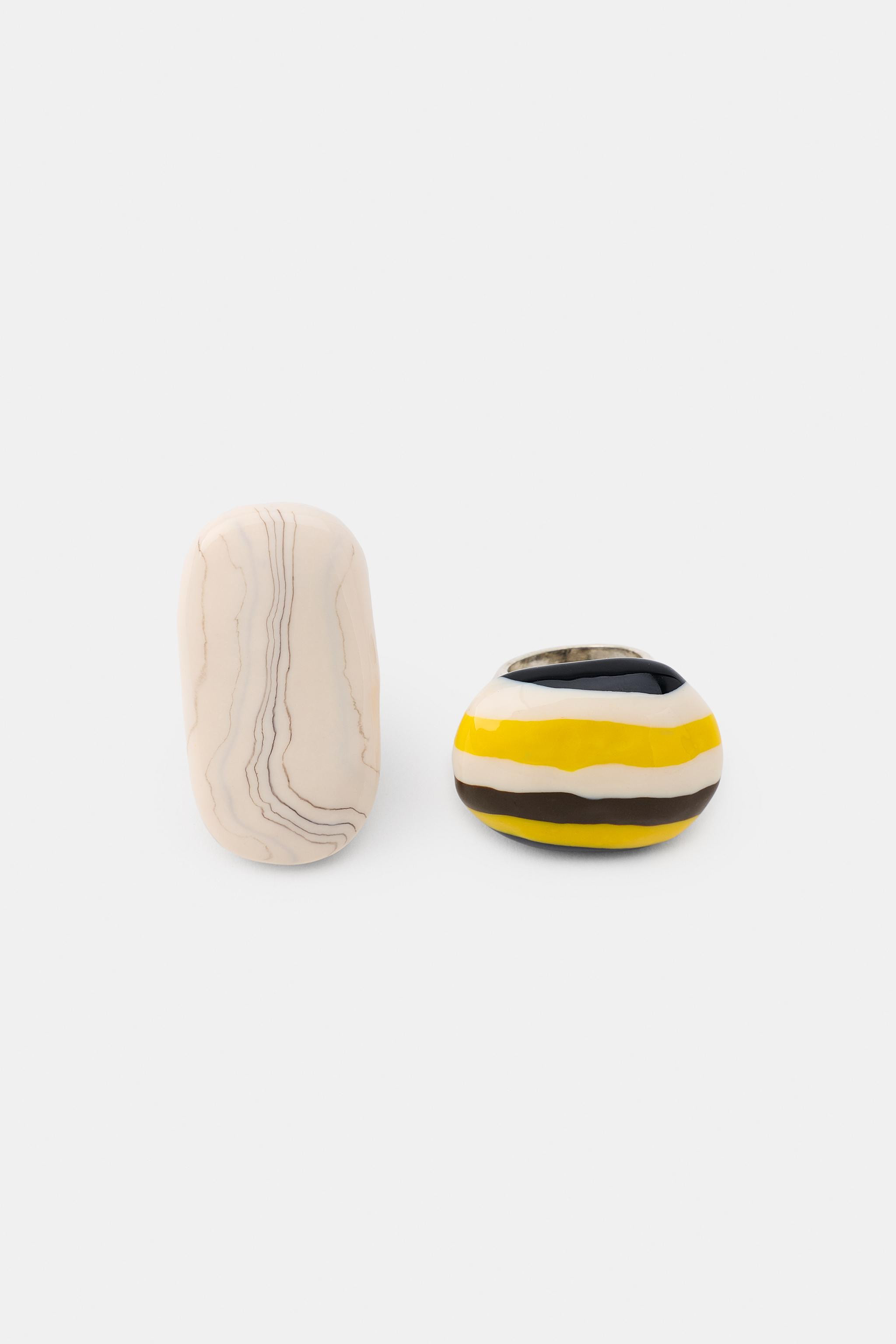 PACK OF 2 MAXI METAL RESIN RINGS | Zara US