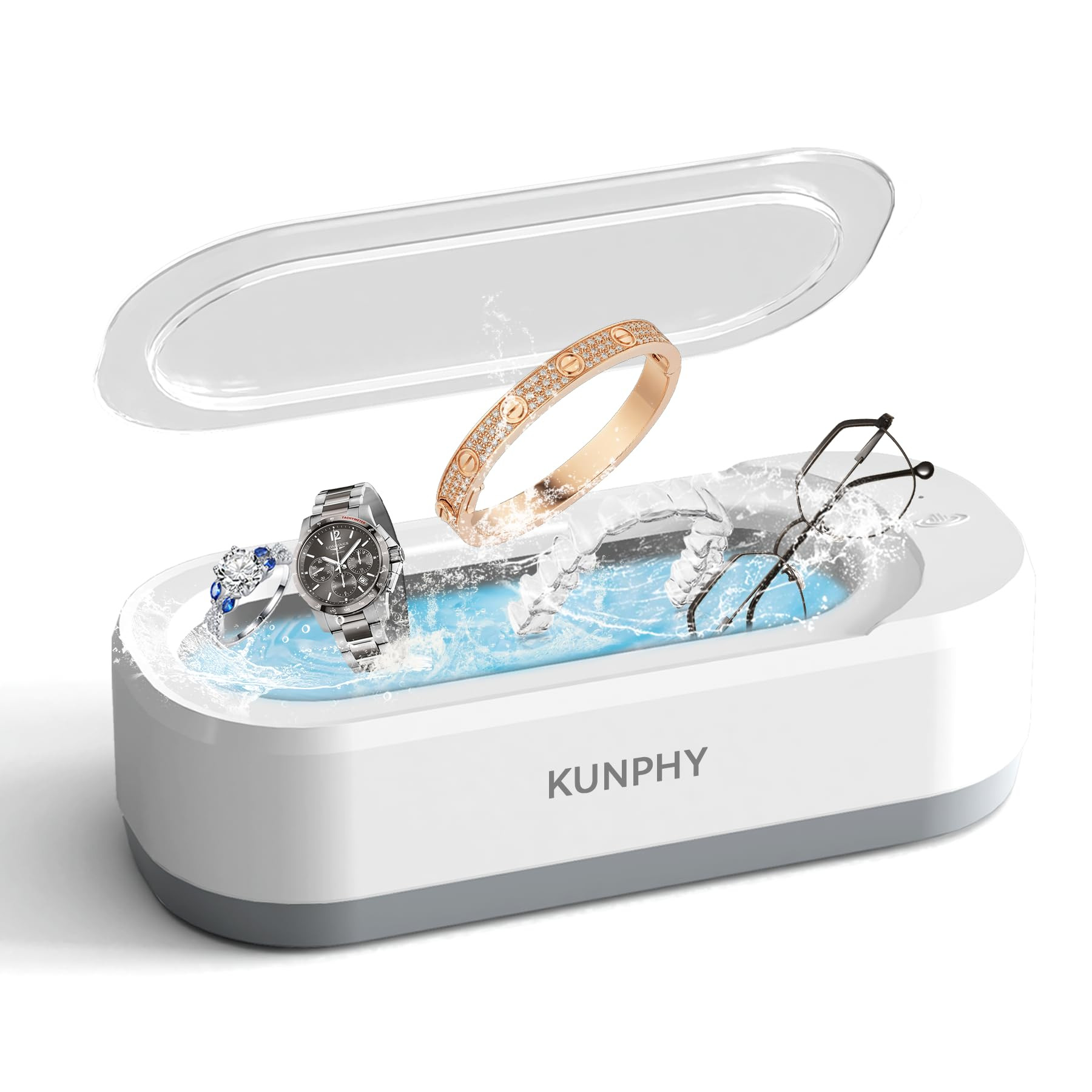 KUNPHY Ultrasonic Jewelry Cleaner, Jewelry Cleaner Machine 12oz 46KHz, Professional Sonic Cleaner... | Amazon (US)