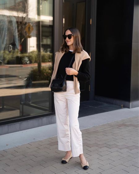 A classic spring outfit for work or play. Love these elastic waist trousers and a layered sweater look 🤎

#LTKSeasonal #LTKSpringSale #LTKstyletip