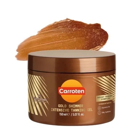 Carroten Gold Shimmer Intensive Tanning Gel | Browning Tan Accelerator | Non-Greasy Water-Resistant with Carrot and Coconut Oil | Vitamin A & E For Moisture & Hydration | 5 Fl Oz | Walmart (US)