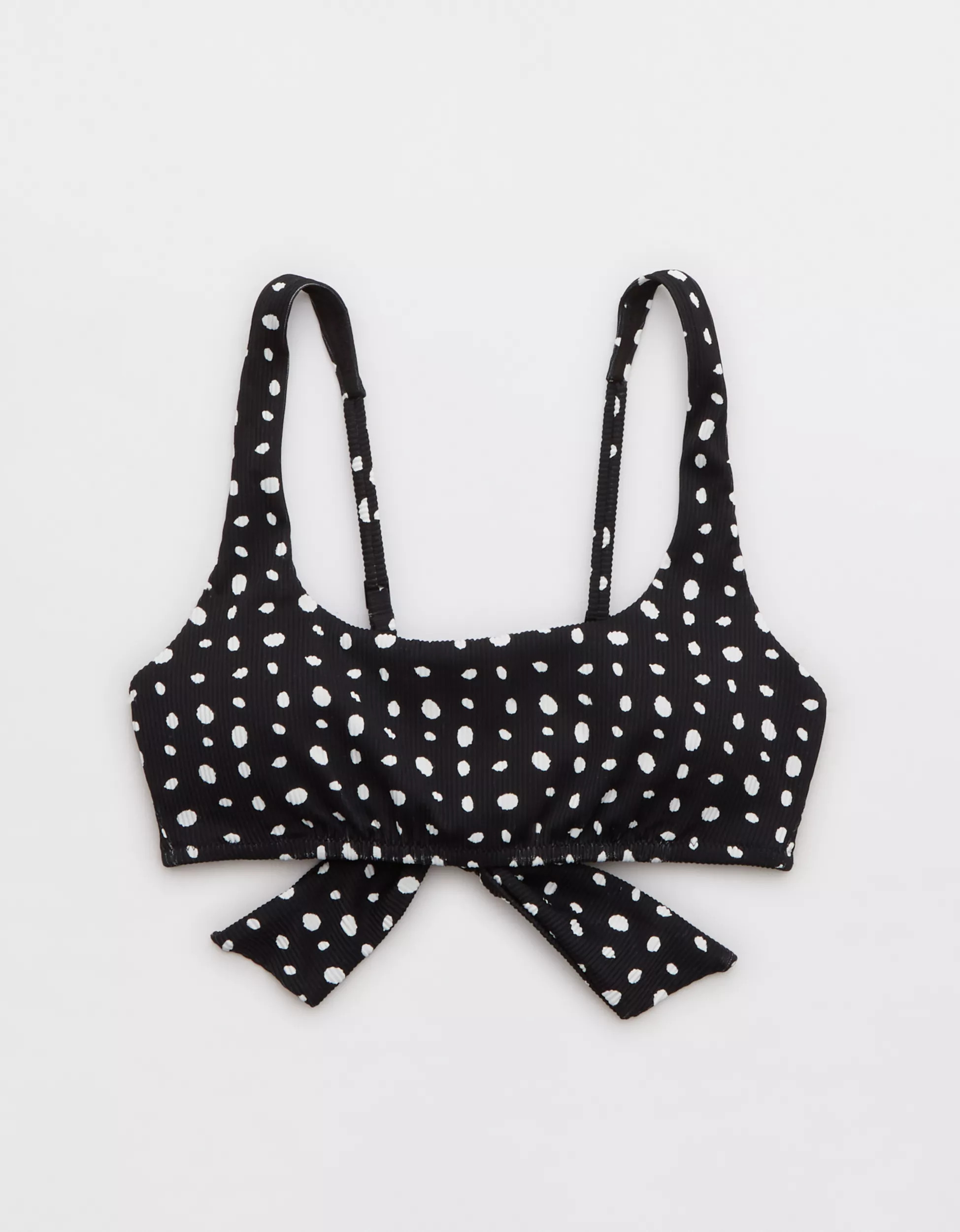 Aerie Ribbed Tie Back Scoop Bikini Top | Aerie
