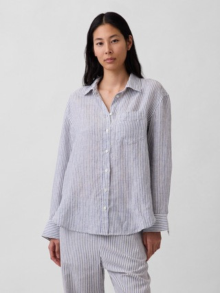 100% Linen Oversized Shirt | Gap (CA)