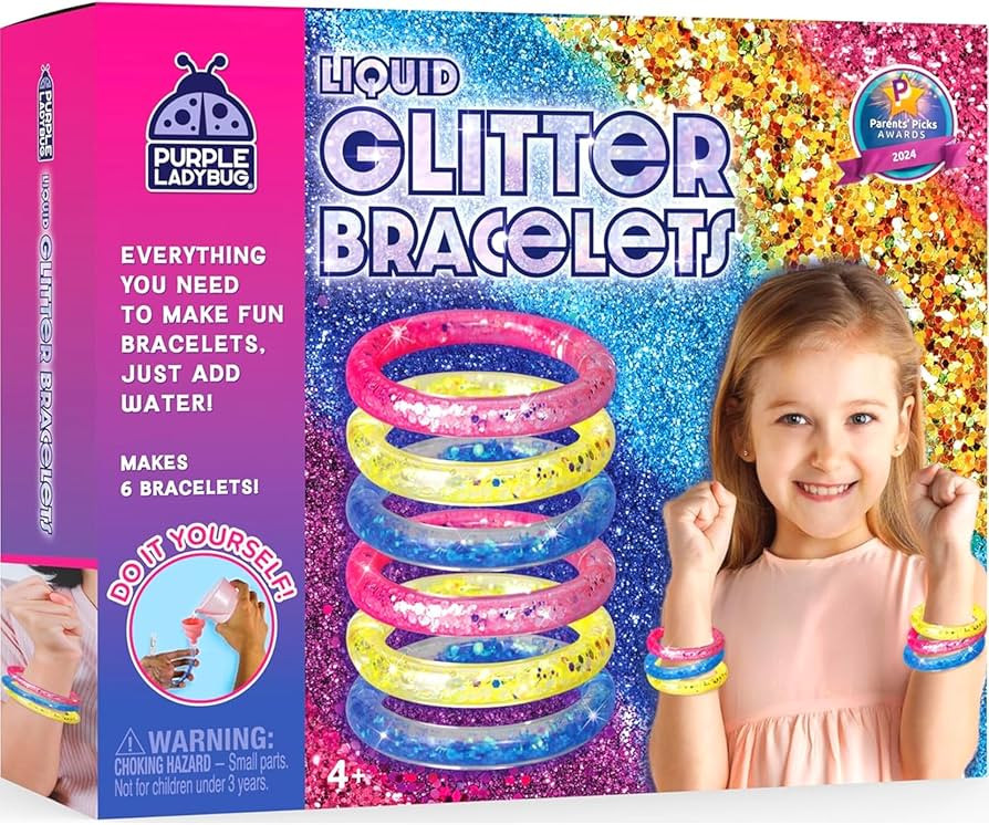PURPLE LADYBUG Make Your Own Bracelet Making Kit for Girls - Creative Glitter Bracelet Craft Kit,... | Amazon (US)