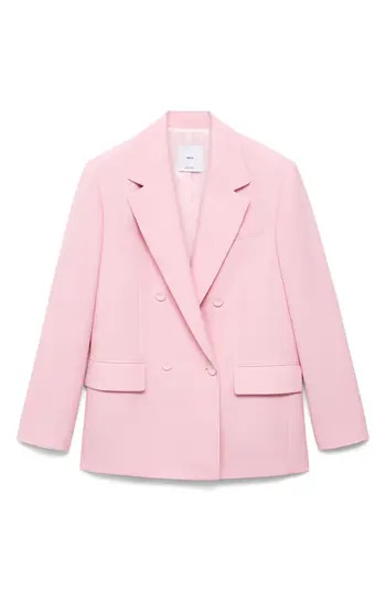 MANGO Double Breasted Suit Blazer in Pink at Nordstrom Rack, Size Medium | Nordstrom Rack