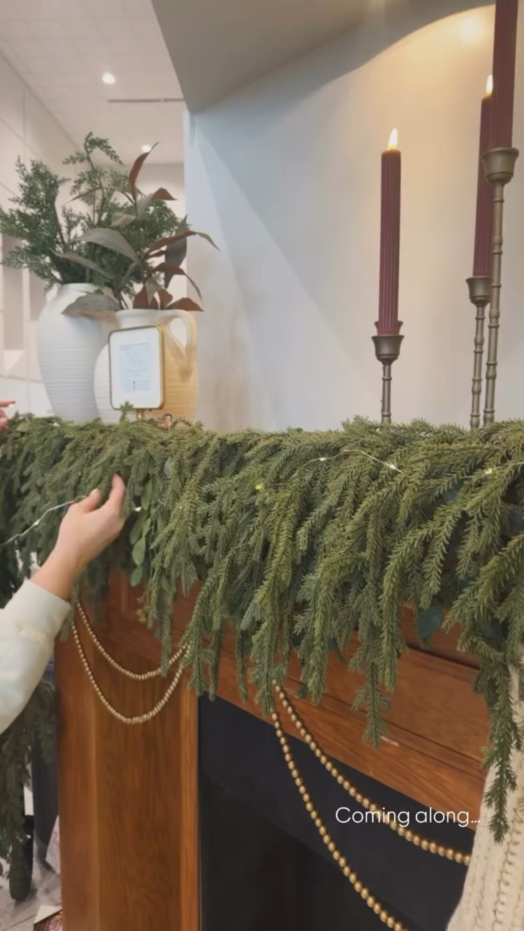 Garland and decor for a fireplace mantel 

#LTKSeasonal #LTKHome #LTKHoliday