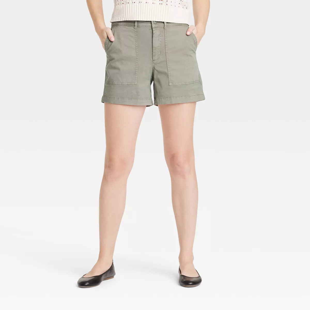 Women's Mid-Rise Utility Trouser Shorts - Universal Thread™ Olive Green 12: 5" Inseam | Target