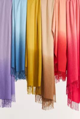 Ombre Dyed Cashmere Throw Blanket | Anthropologie (US)