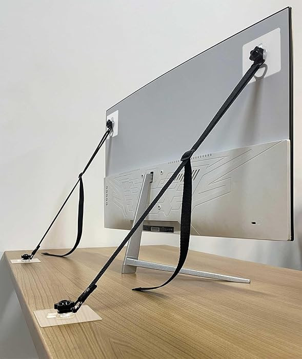 2 Pack Adjustable TV Safety Straps, No-Drill Adhesive Anti-Tip Furniture Anchors for Baby Proofin... | Amazon (US)