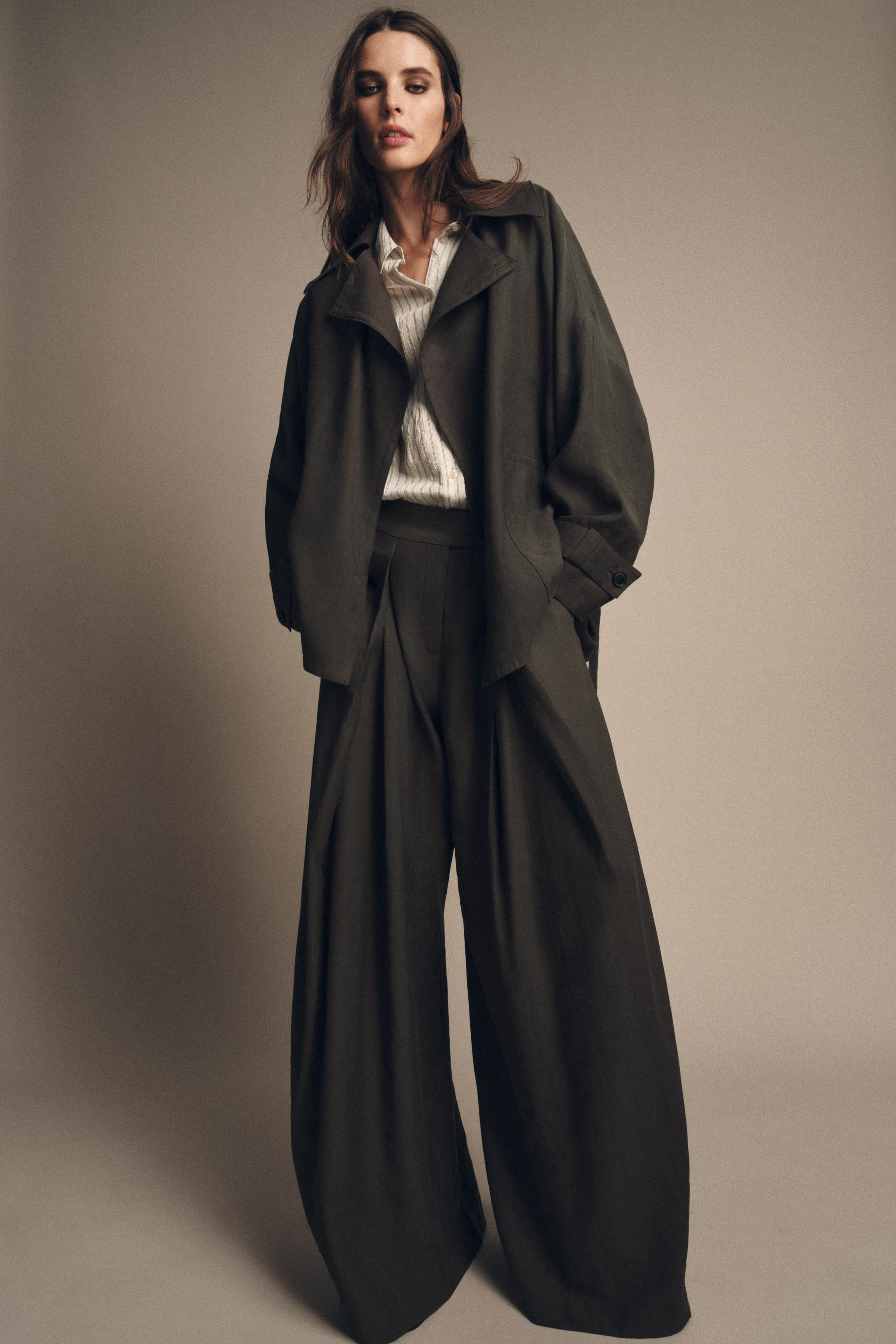 ZW COLLECTION DARTED WIDE-LEG TROUSERS | Zara AU