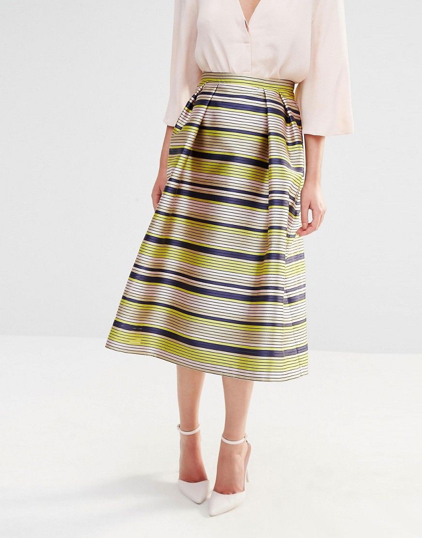 Oasis Premium Stripe Prom Skirt | ASOS UK